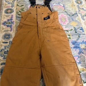 Walls  Tan Brown Duck Bib Overalls with Black Straps